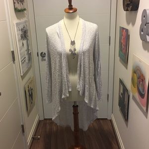 Acemi heathered white waterfall open cardigan
